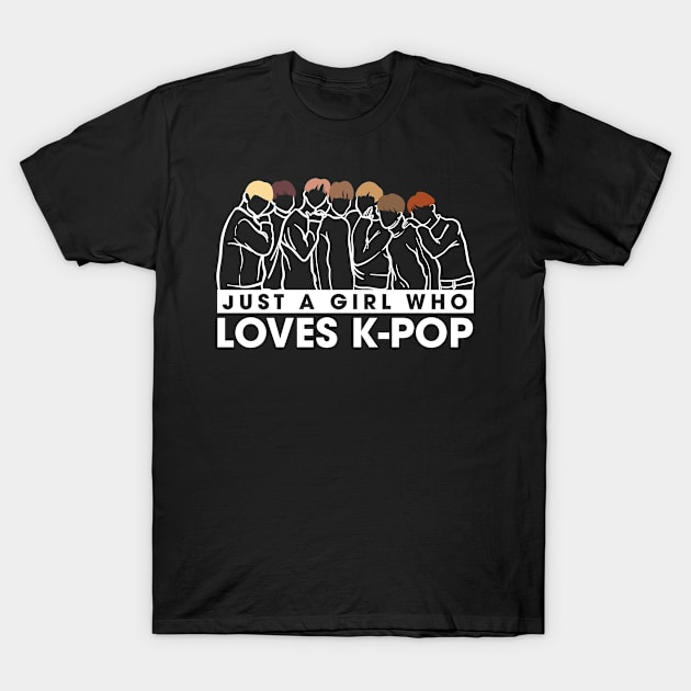 Just A Girl Who Loves K-Pop Design Gift Idea T-Shirt by c1337s
